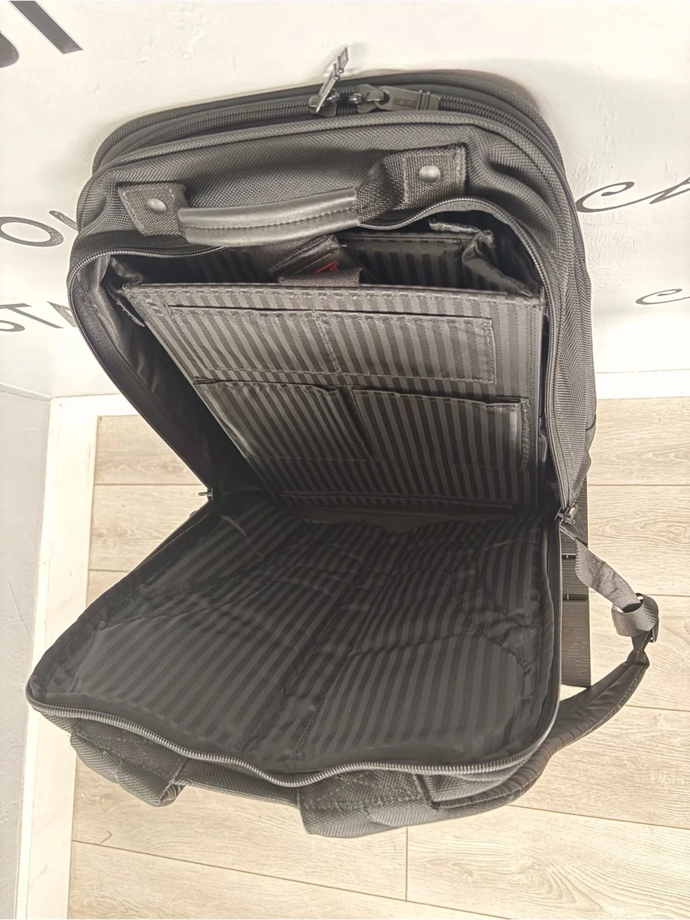 EUC Tumi Alpha Black Ballistic Nylon Travel Business Laptop Work Backpack